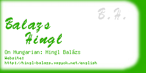 balazs hingl business card