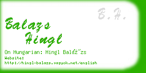 balazs hingl business card